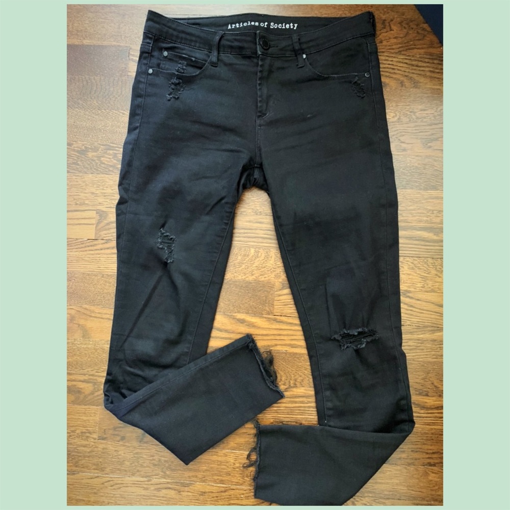 Articles of Society Black Denim, Size 28/6